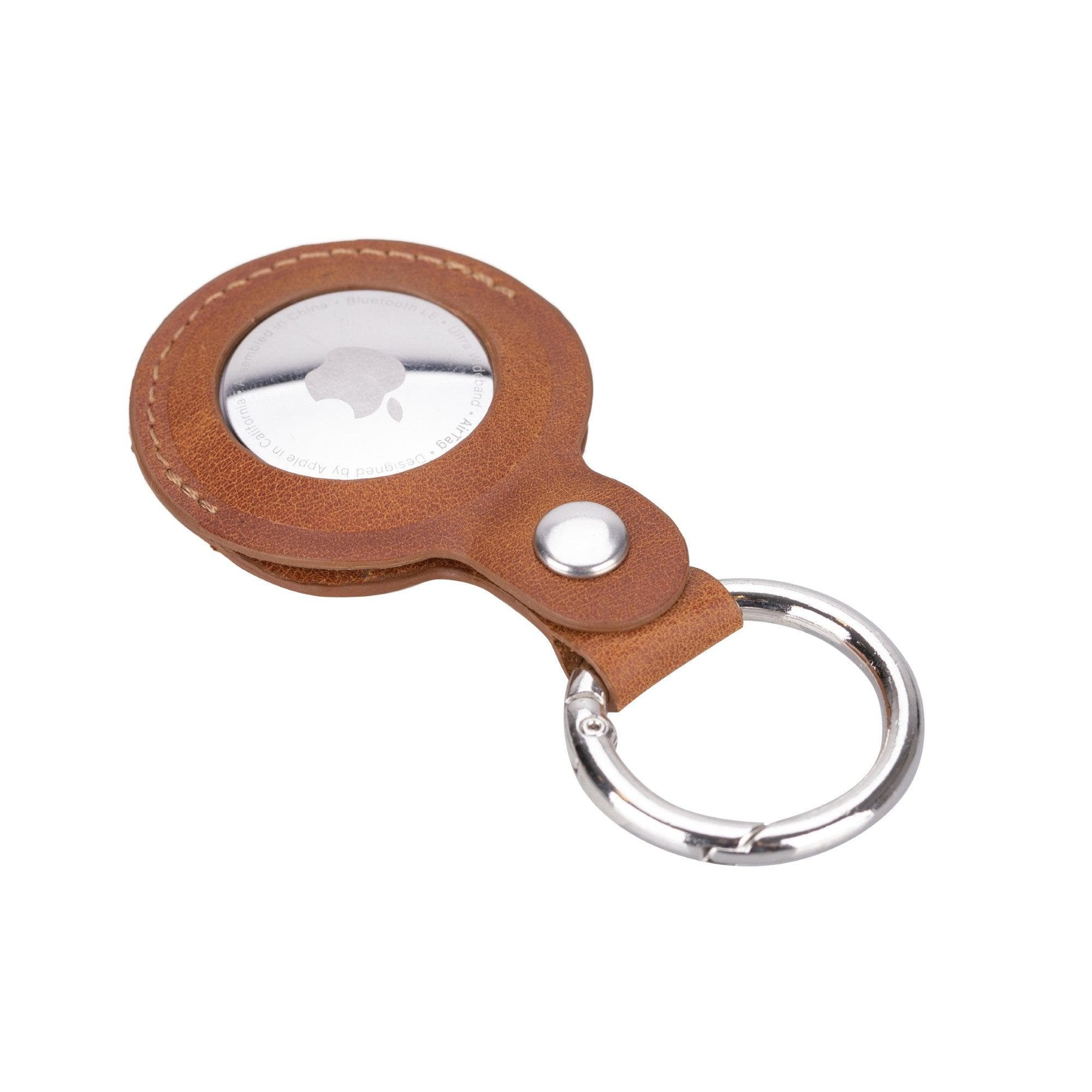 Leather Apple AirTag Holder with Keychain