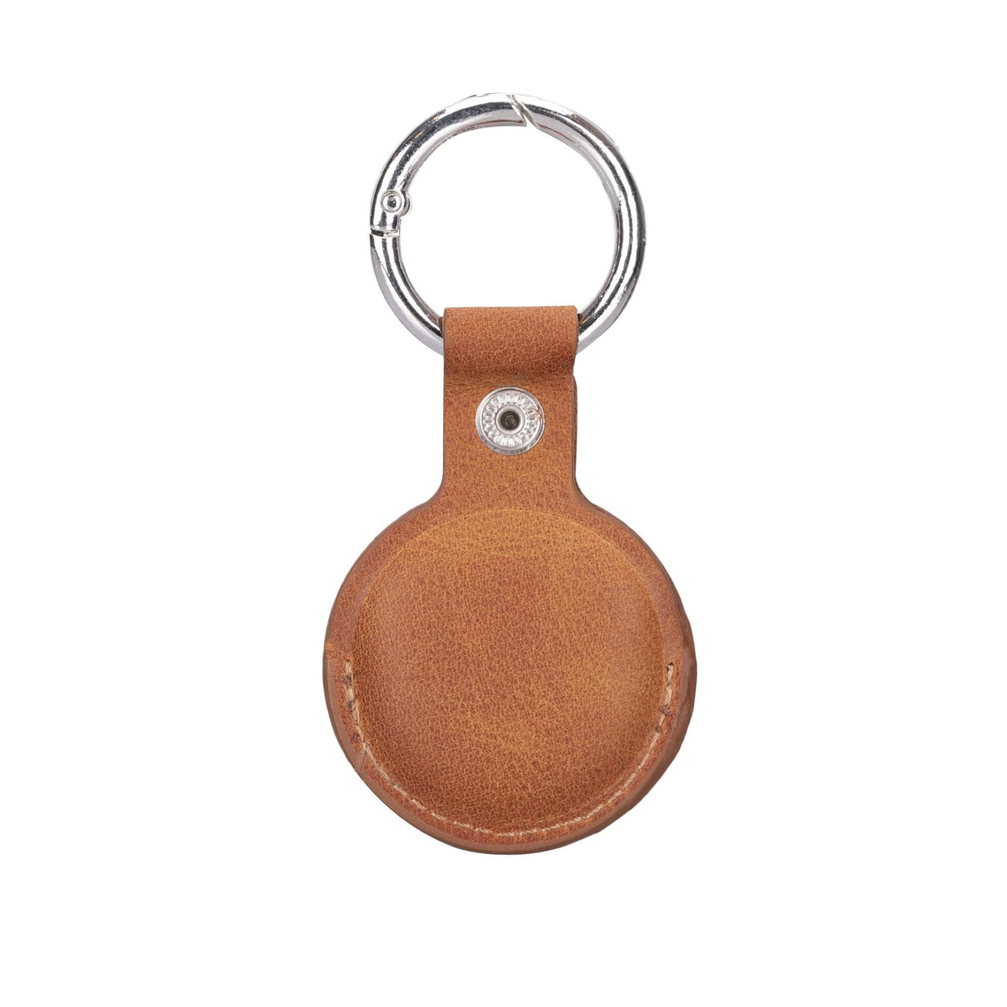 Leather Apple AirTag Holder with Keychain