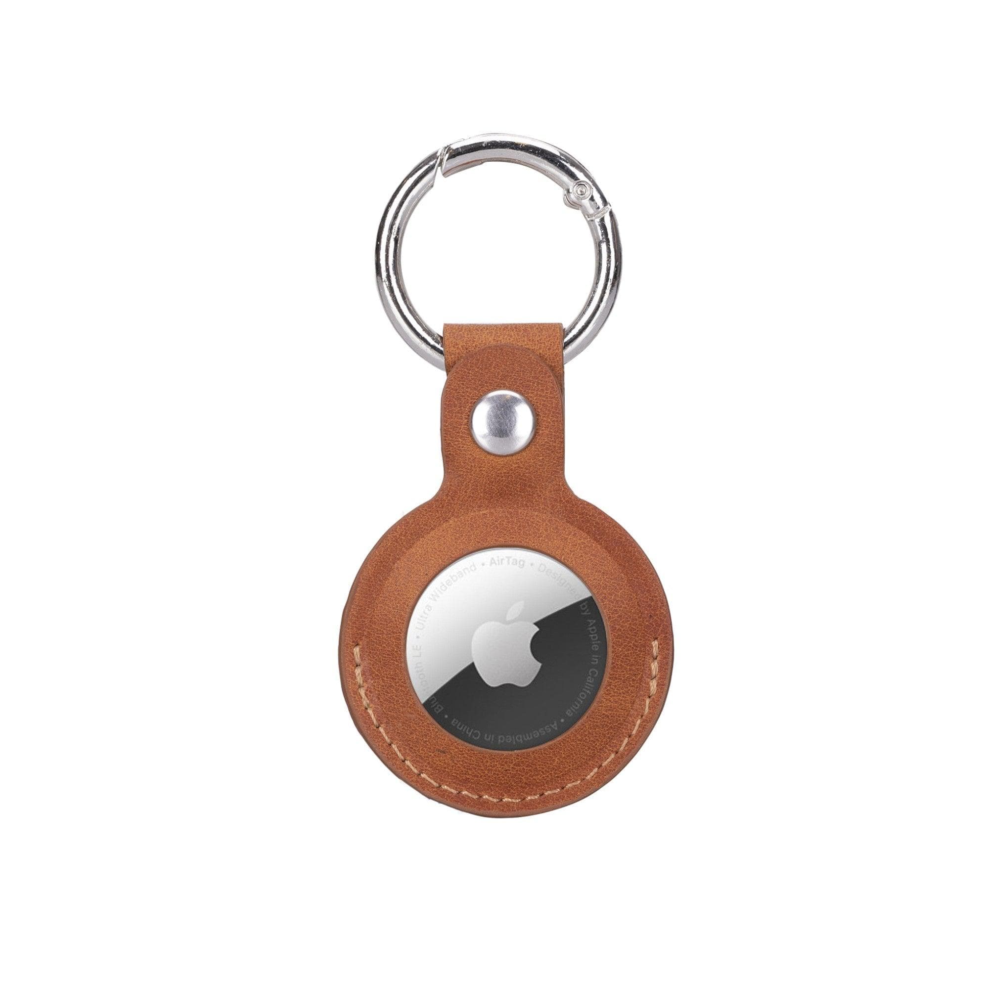 Leather Apple AirTag Holder with Keychain