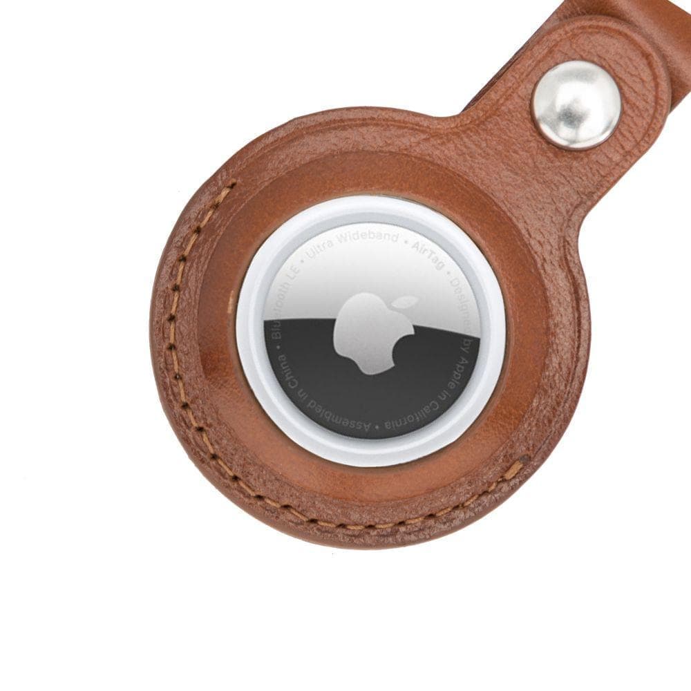 Leather Apple AirTag Holder with Keychain
