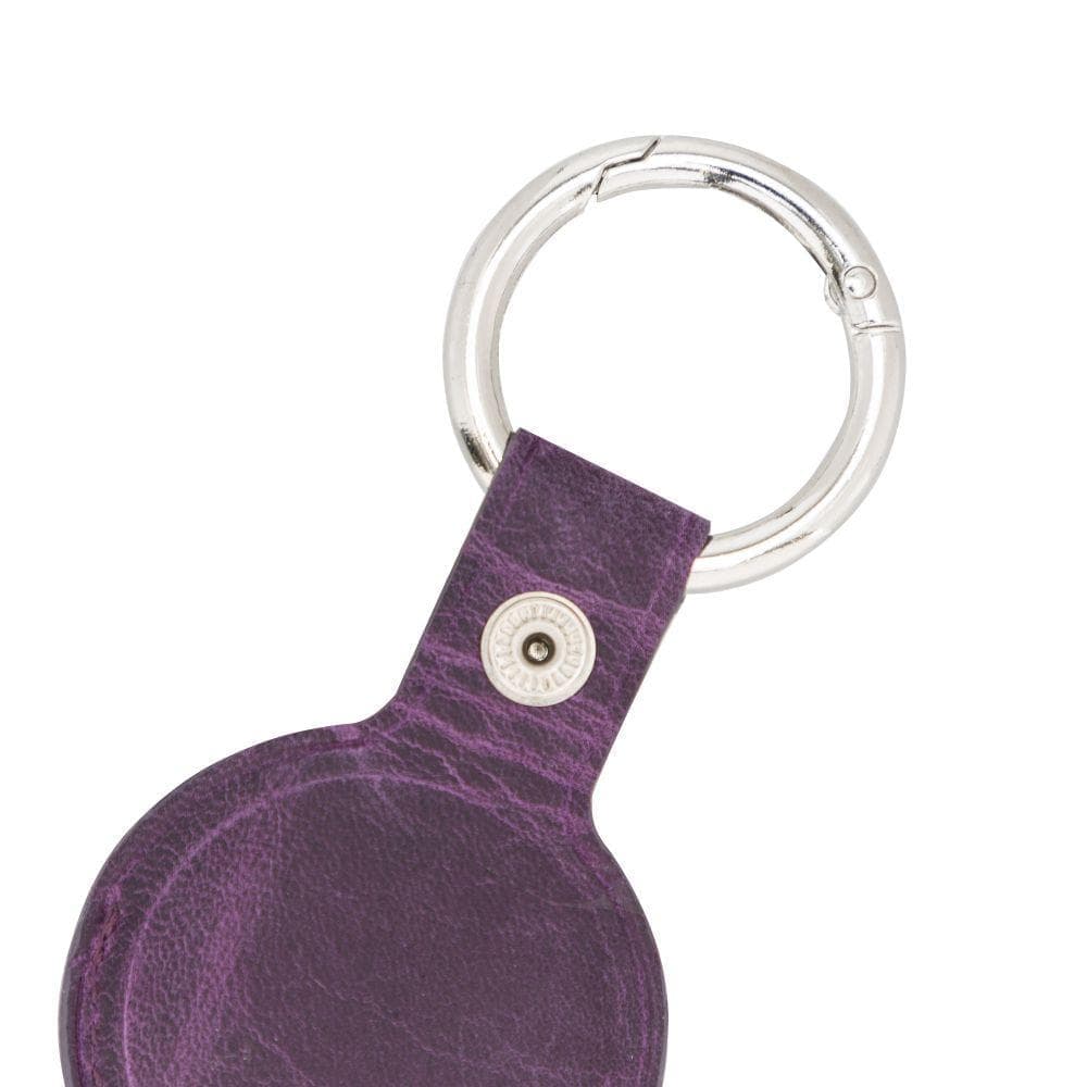 Leather Apple AirTag Holder with Keychain