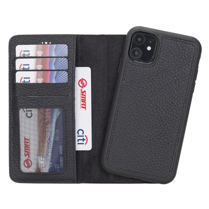 Magic iPhone 11 Series Detachable Genuine Leather Wallet Case - MW