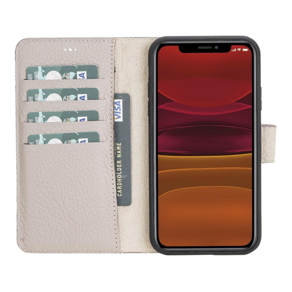 Magic iPhone 11 Series Detachable Genuine Leather Wallet Case - MW