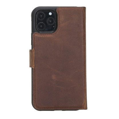 Magic iPhone 11 Series Detachable Genuine Leather Wallet Case - MW