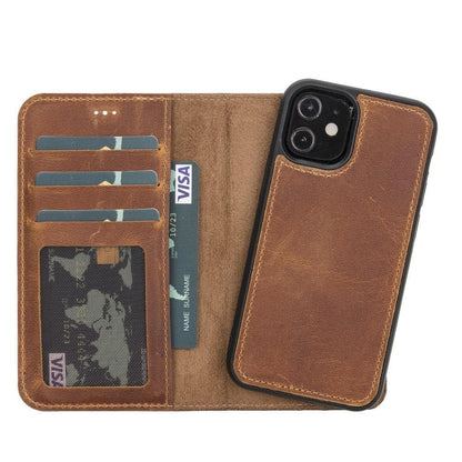 Magic iPhone 11 Series Detachable Genuine Leather Wallet Case - MW