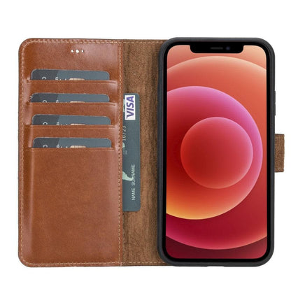 Magic iPhone 11 Series Detachable Genuine Leather Wallet Case - MW