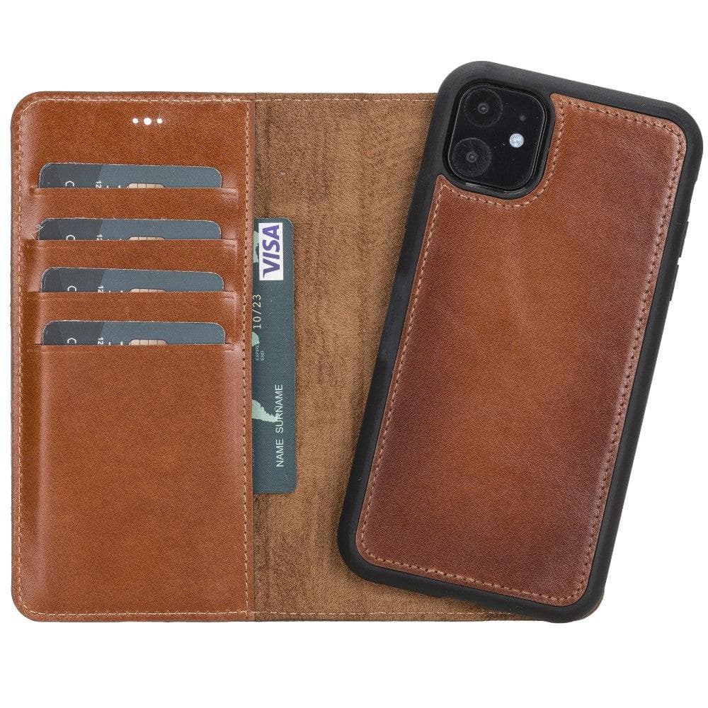 Magic iPhone 11 Series Detachable Genuine Leather Wallet Case - MW