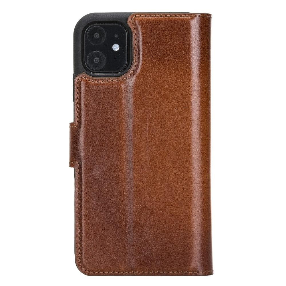 Magic iPhone 11 Series Detachable Genuine Leather Wallet Case - MW