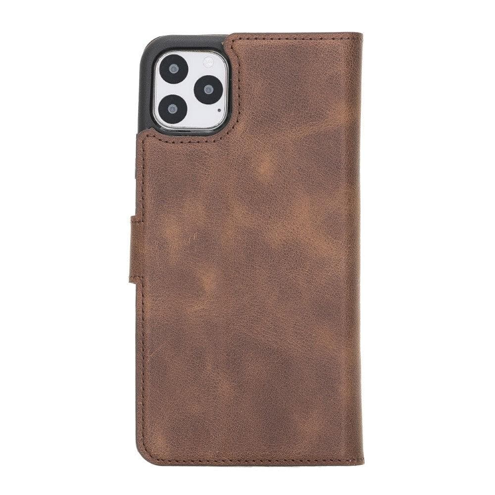 Magic iPhone 11 Series Detachable Genuine Leather Wallet Case - MW