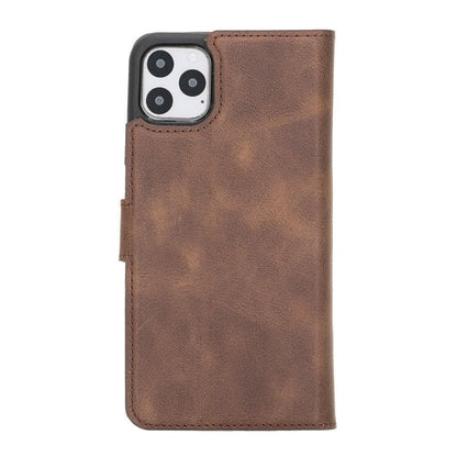 Magic iPhone 11 Series Detachable Genuine Leather Wallet Case - MW