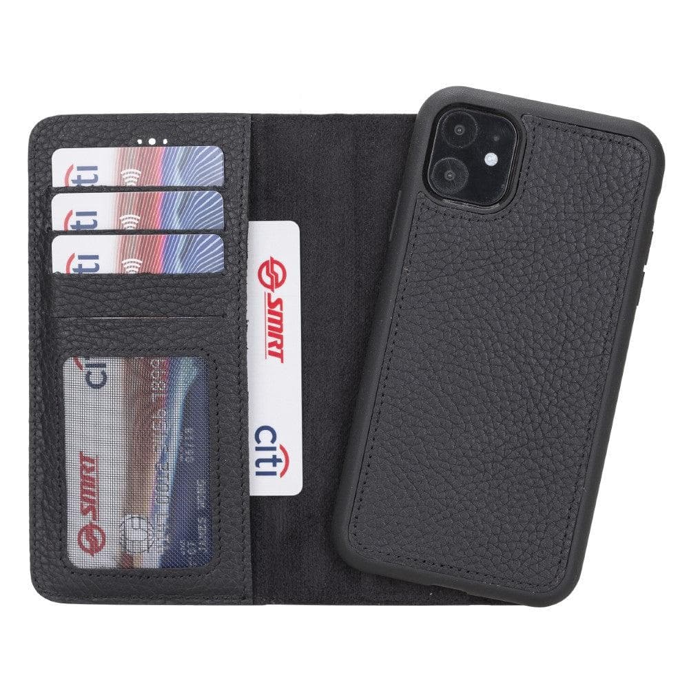 Magic iPhone 12 Series Detachable Genuine Leather Wallet Case - MW