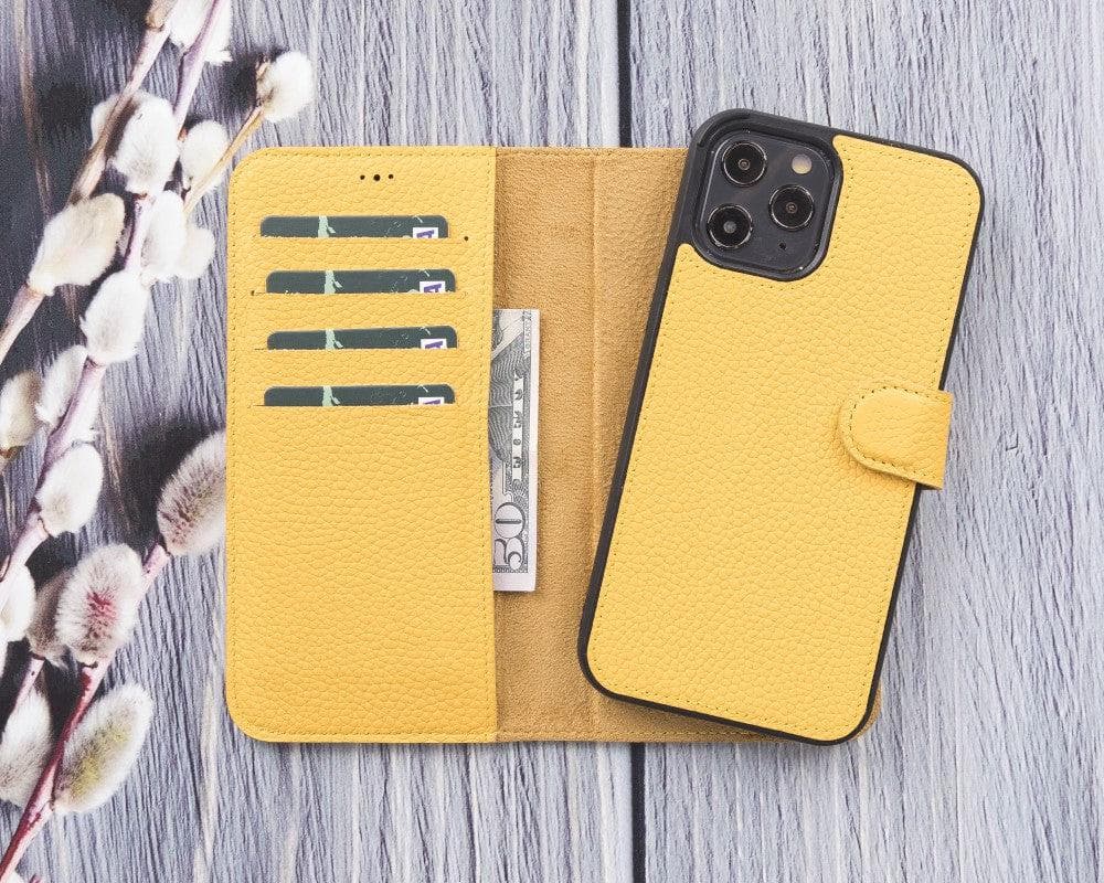 Magic iPhone 12 Series Detachable Genuine Leather Wallet Case - MW