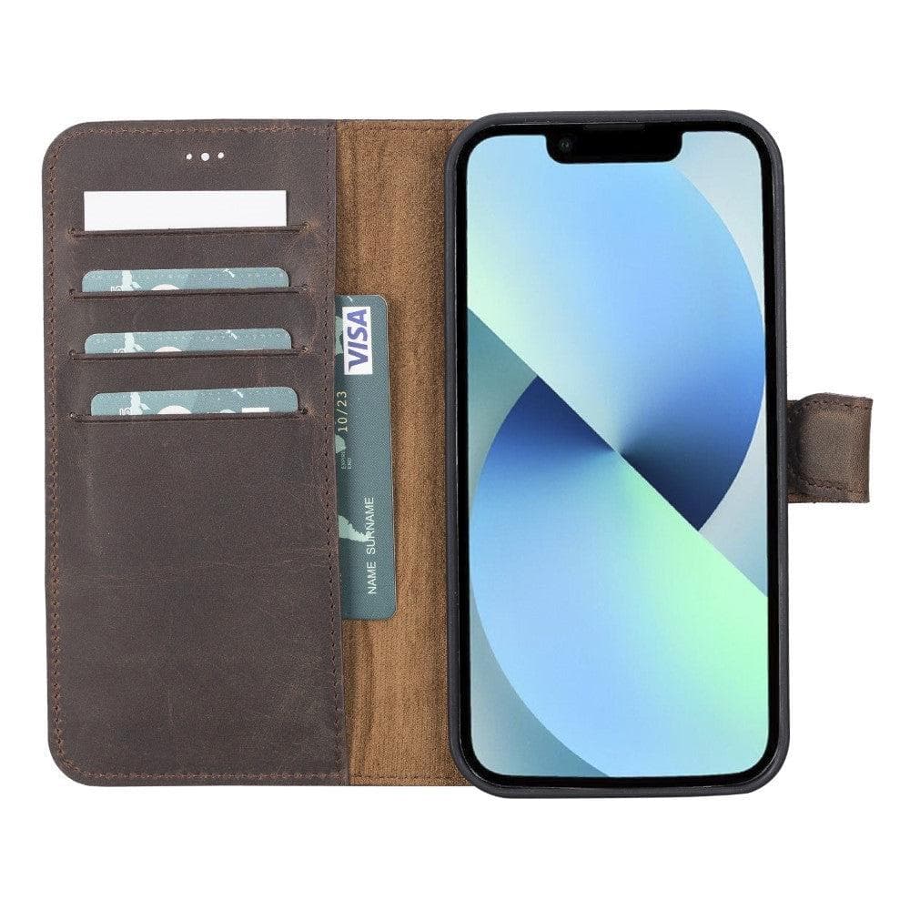 Magic iPhone 12 Series Detachable Genuine Leather Wallet Case - MW