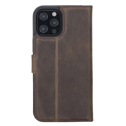 Magic iPhone 12 Series Detachable Genuine Leather Wallet Case - MW