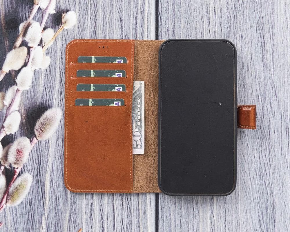 Magic iPhone 12 Series Detachable Genuine Leather Wallet Case - MW