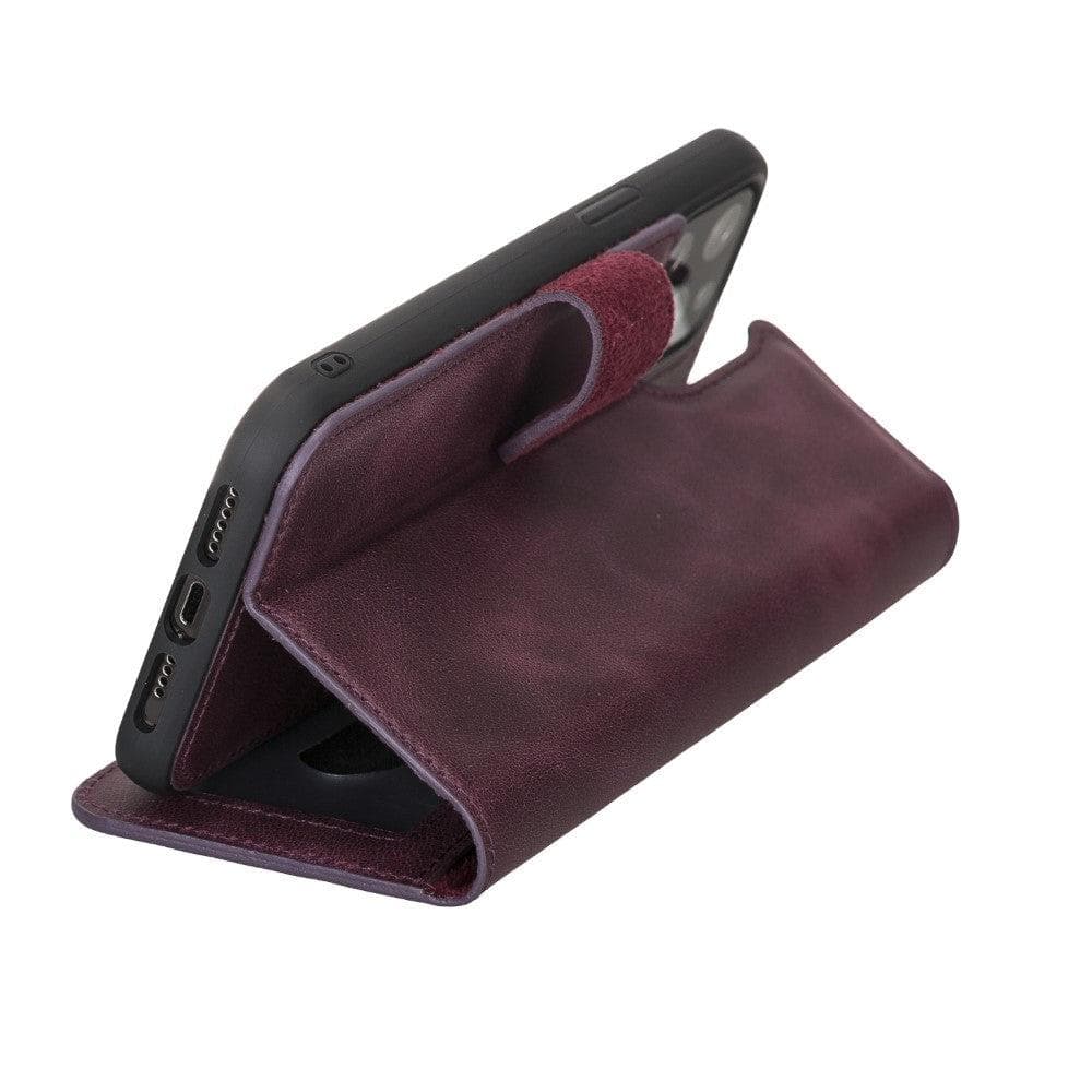 Magic iPhone 12 Series Detachable Genuine Leather Wallet Case - MW