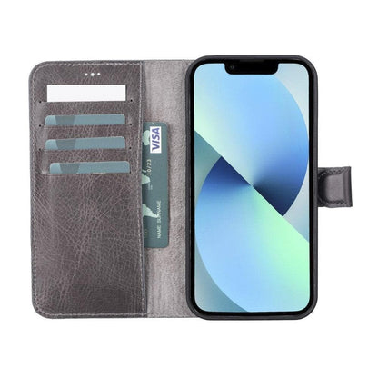 Magic iPhone 12 Series Detachable Genuine Leather Wallet Case - MW