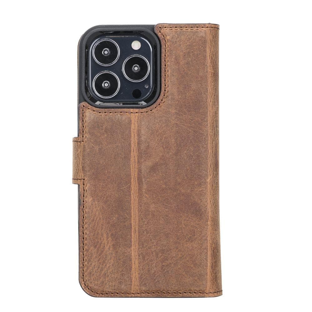 Magic iPhone 13 Series Detachable Genuine Leather Wallet Case - MW