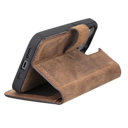 Magic iPhone 13 Series Detachable Genuine Leather Wallet Case - MW