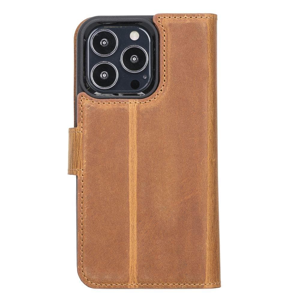 Magic iPhone 13 Series Detachable Genuine Leather Wallet Case - MW