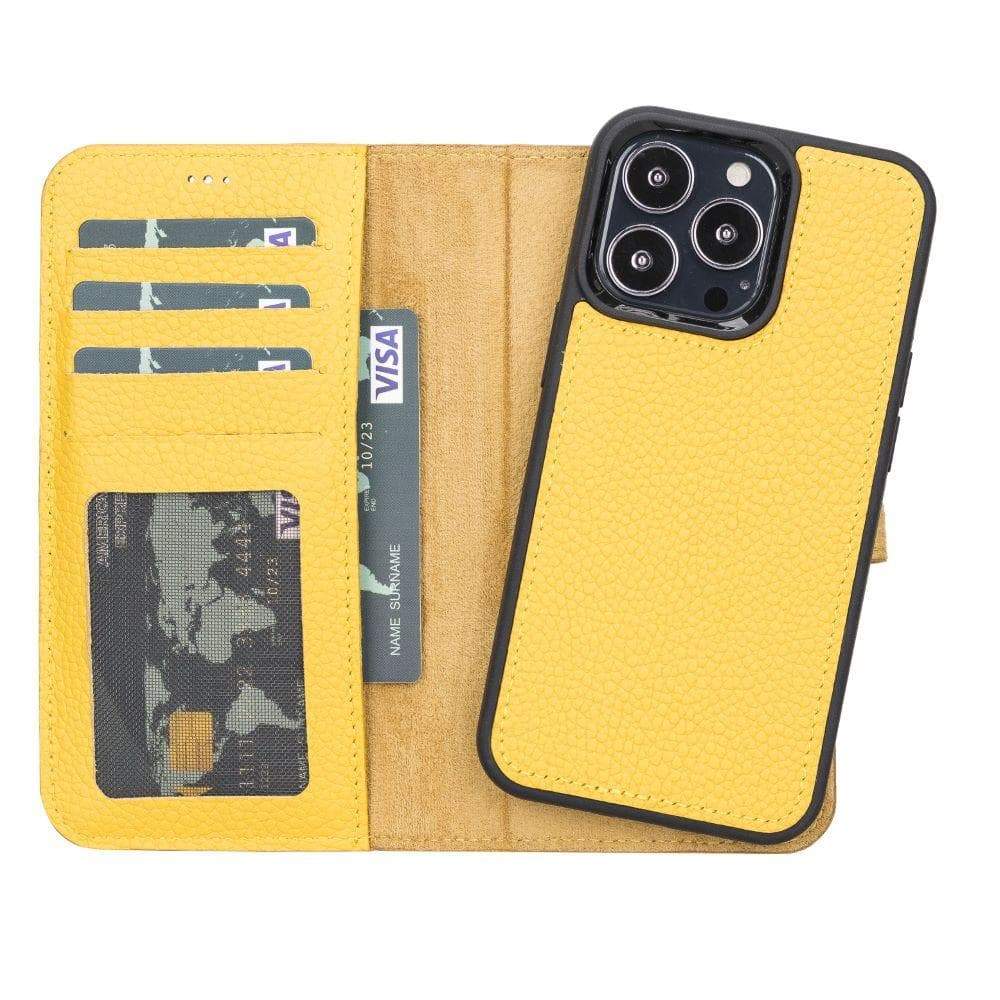 Magic iPhone 13 Series Detachable Genuine Leather Wallet Case - MW