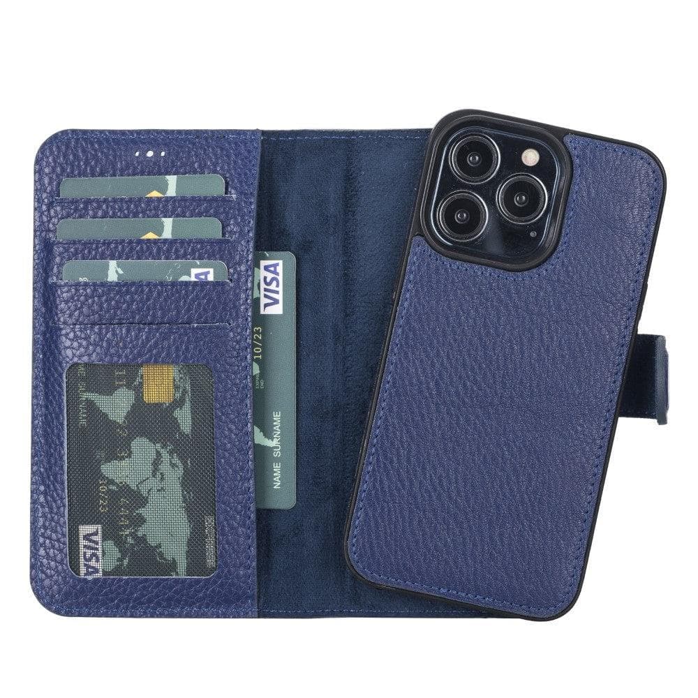 Magic iPhone 13 Series Detachable Genuine Leather Wallet Case - MW