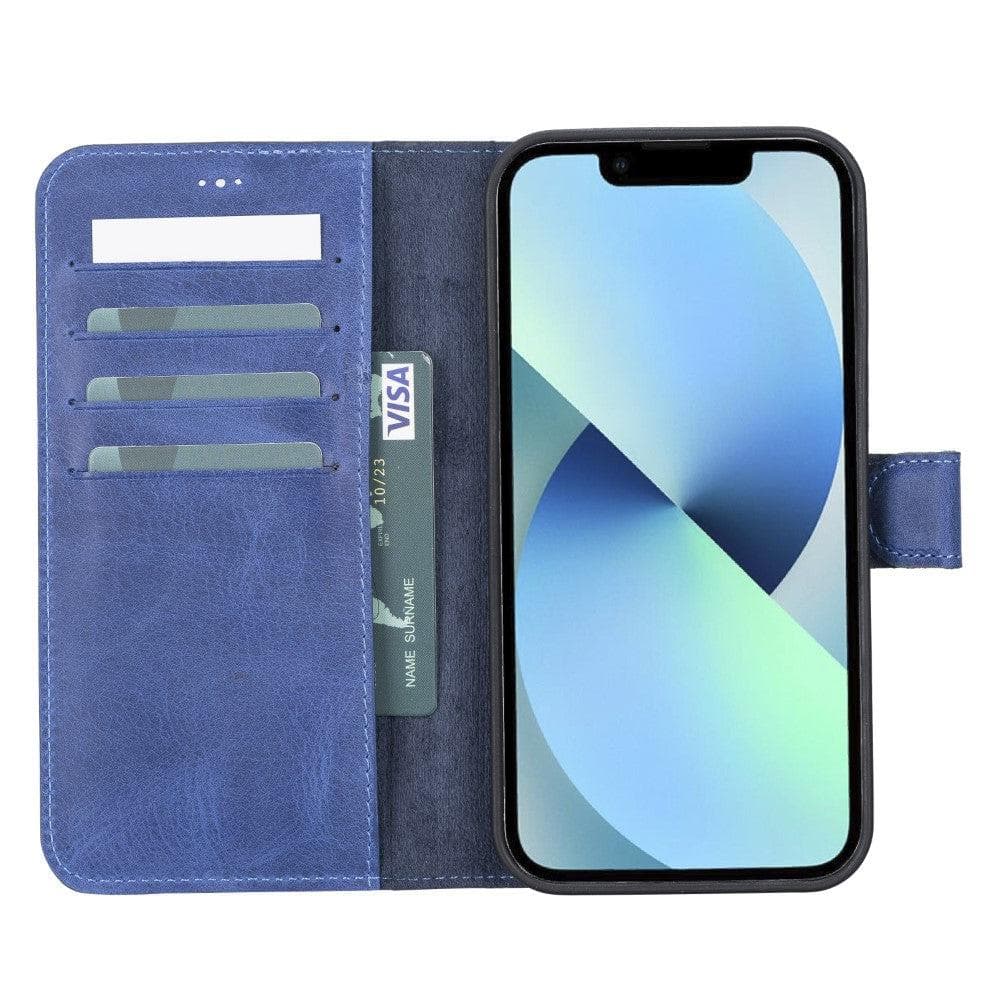 Magic iPhone 13 Series Detachable Genuine Leather Wallet Case - MW