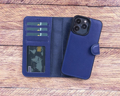 Magic iPhone 13 Series Detachable Genuine Leather Wallet Case - MW