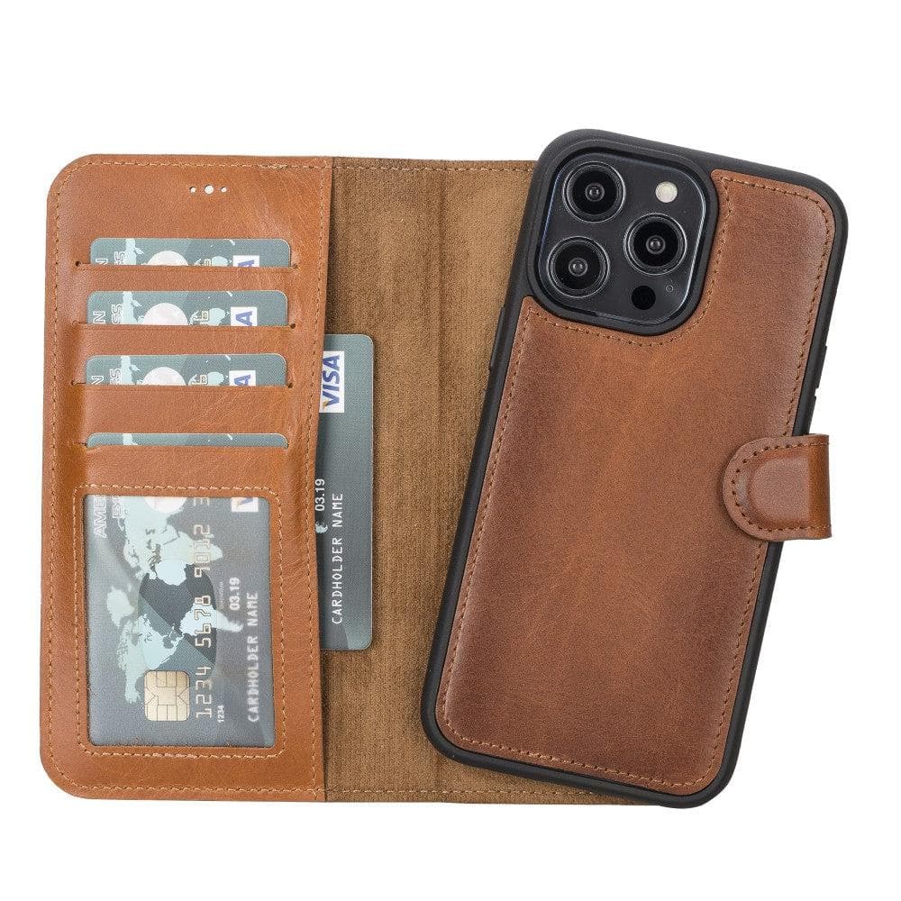 Magic iPhone 14 Series Detachable Genuine Leather Case / MW