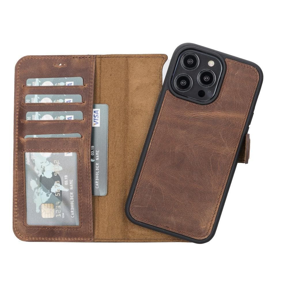 Magic iPhone 14 Series Detachable Genuine Leather Case / MW