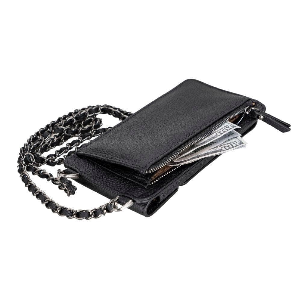 Leather Crossbody Bag with Phones Case