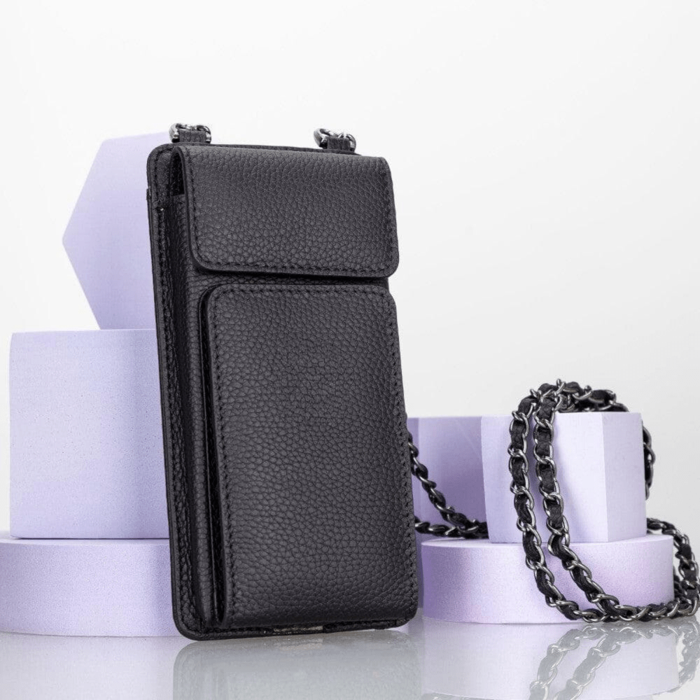 Leather Crossbody Bag with Phones Case