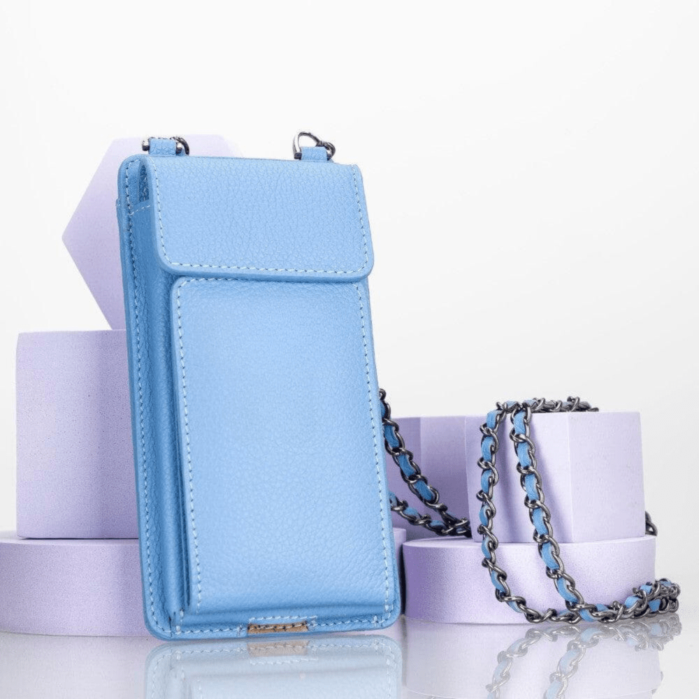 Leather Crossbody Bag with Phones Case