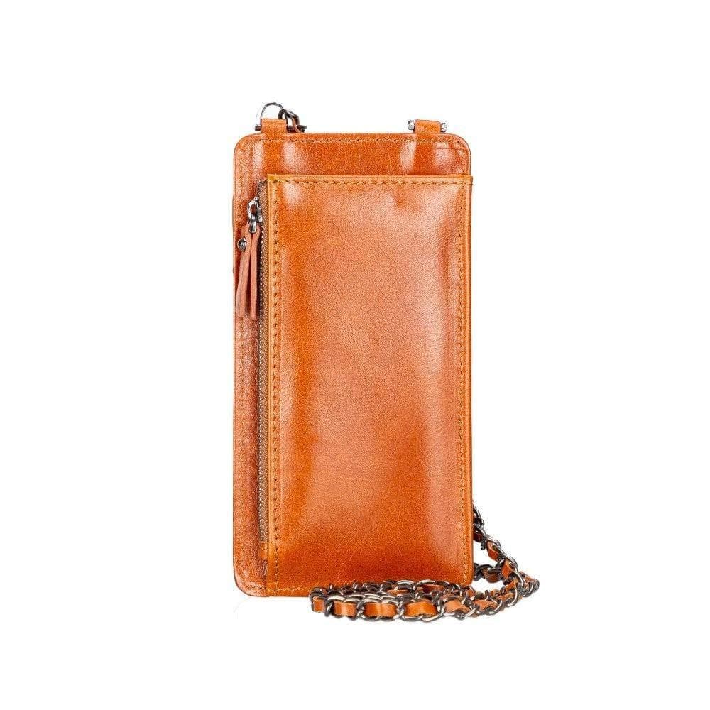 Leather Crossbody Bag with Phones Case