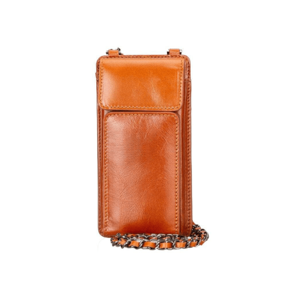 Leather Crossbody Bag with Phones Case