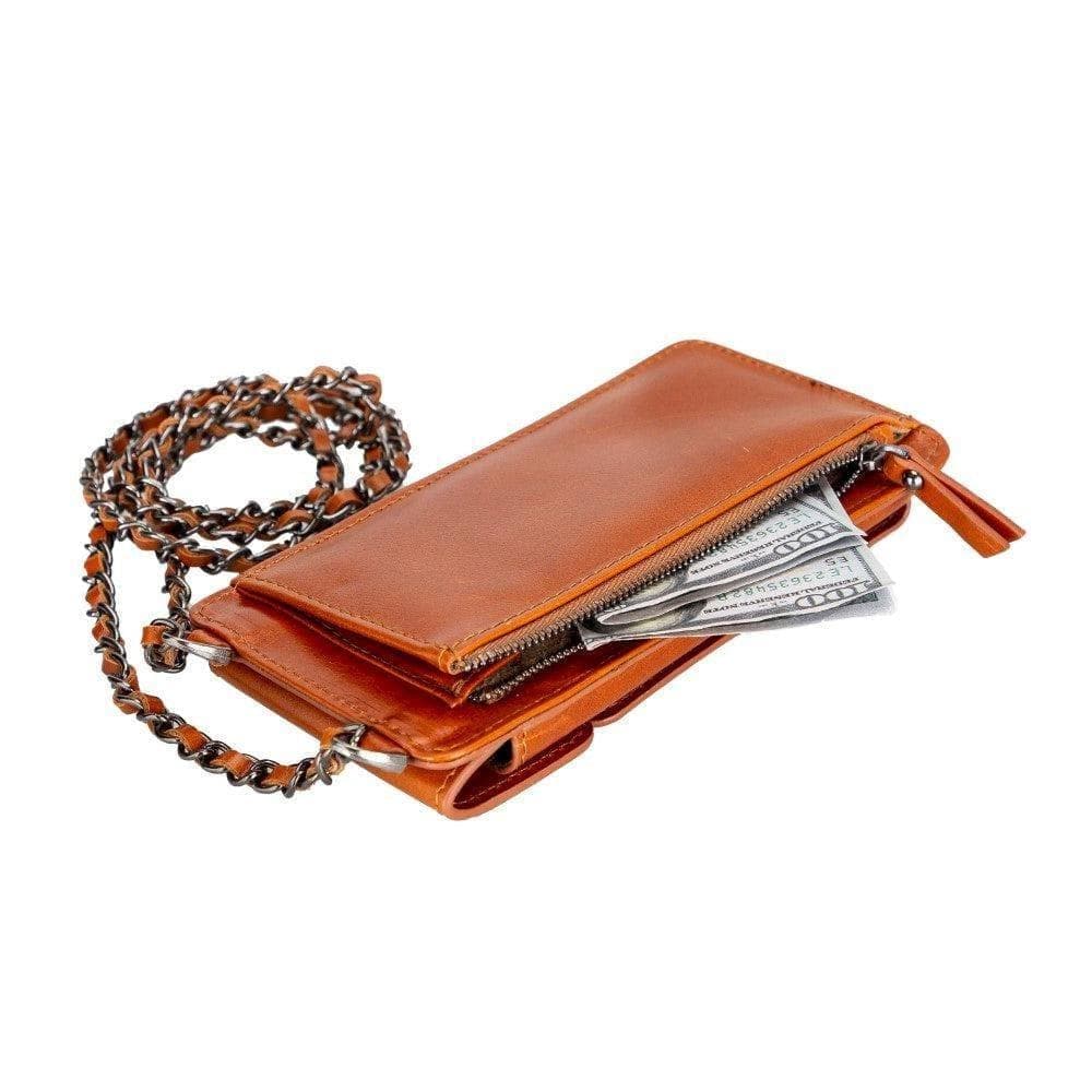 Leather Crossbody Bag with Phones Case