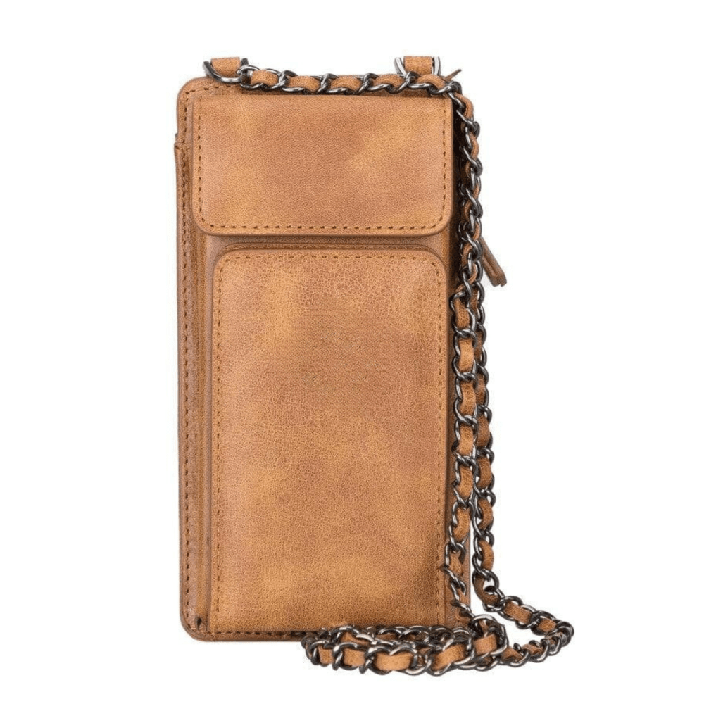 Leather Crossbody Bag with Phones Case