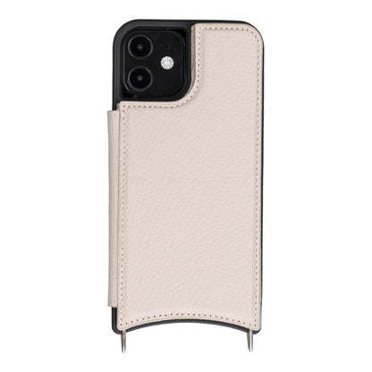 Saff iPhone 12 Series Genuine Leather Case with Crossbody Strap