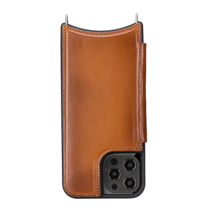 Saff iPhone 12 Series Genuine Leather Case with Crossbody Strap