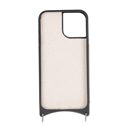 Saff iPhone 12 Series Genuine Leather Case with Crossbody Strap