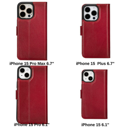 Magic iPhone 15 Series Detachable Genuine Leather Case / MW