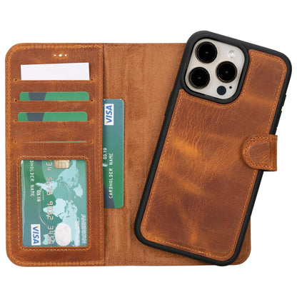 Magic iPhone 15 Series Detachable Genuine Leather Case / MW