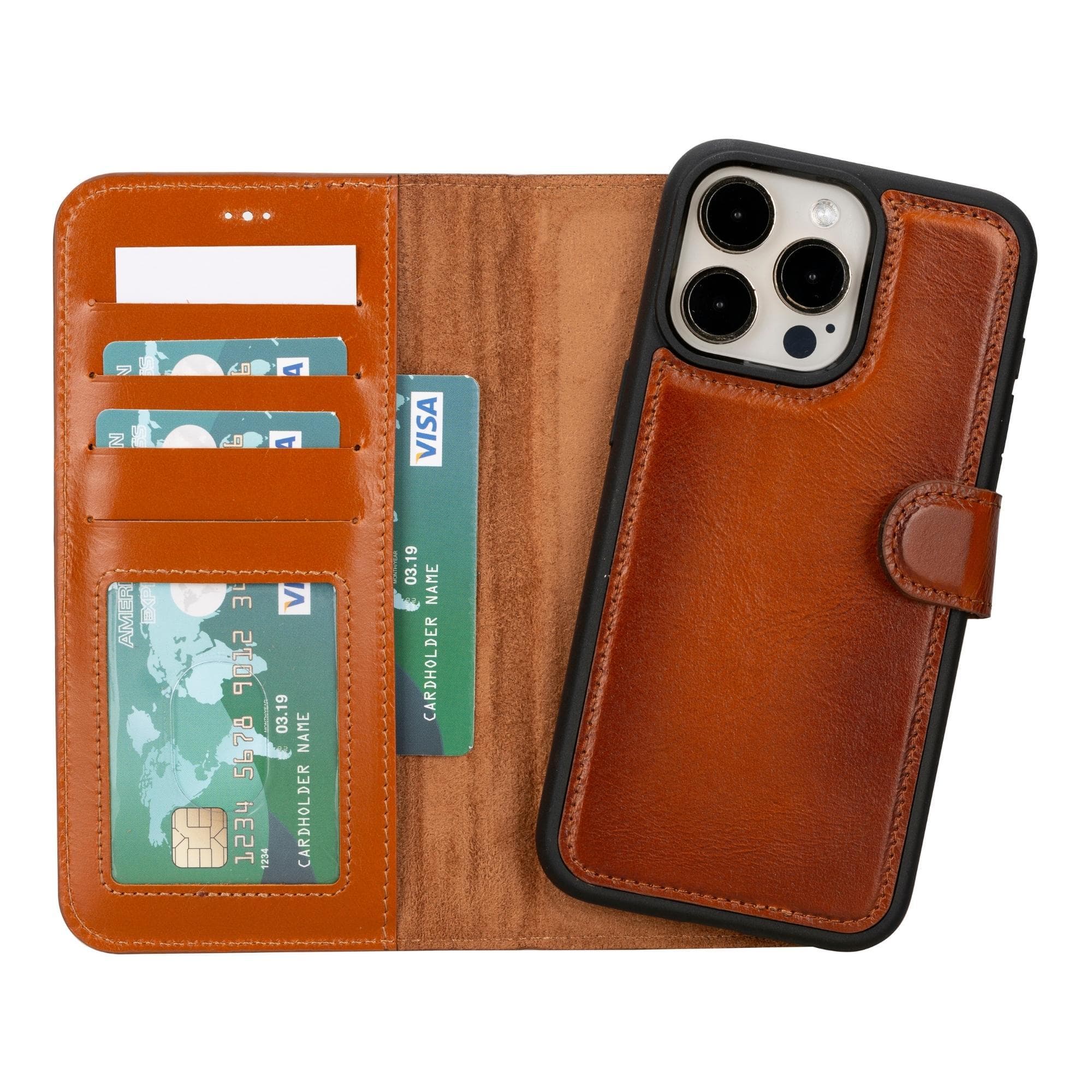 Magic iPhone 15 Series Detachable Genuine Leather Case / MW