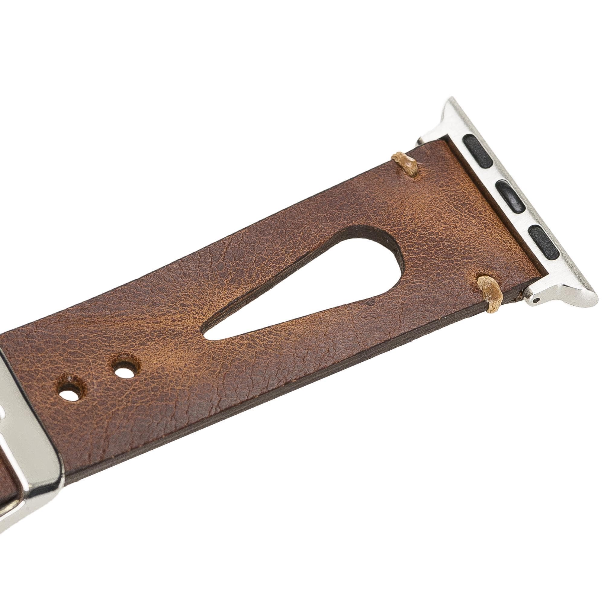 BA2 Style Drop Cut Genuine Leather Apple Watch Band