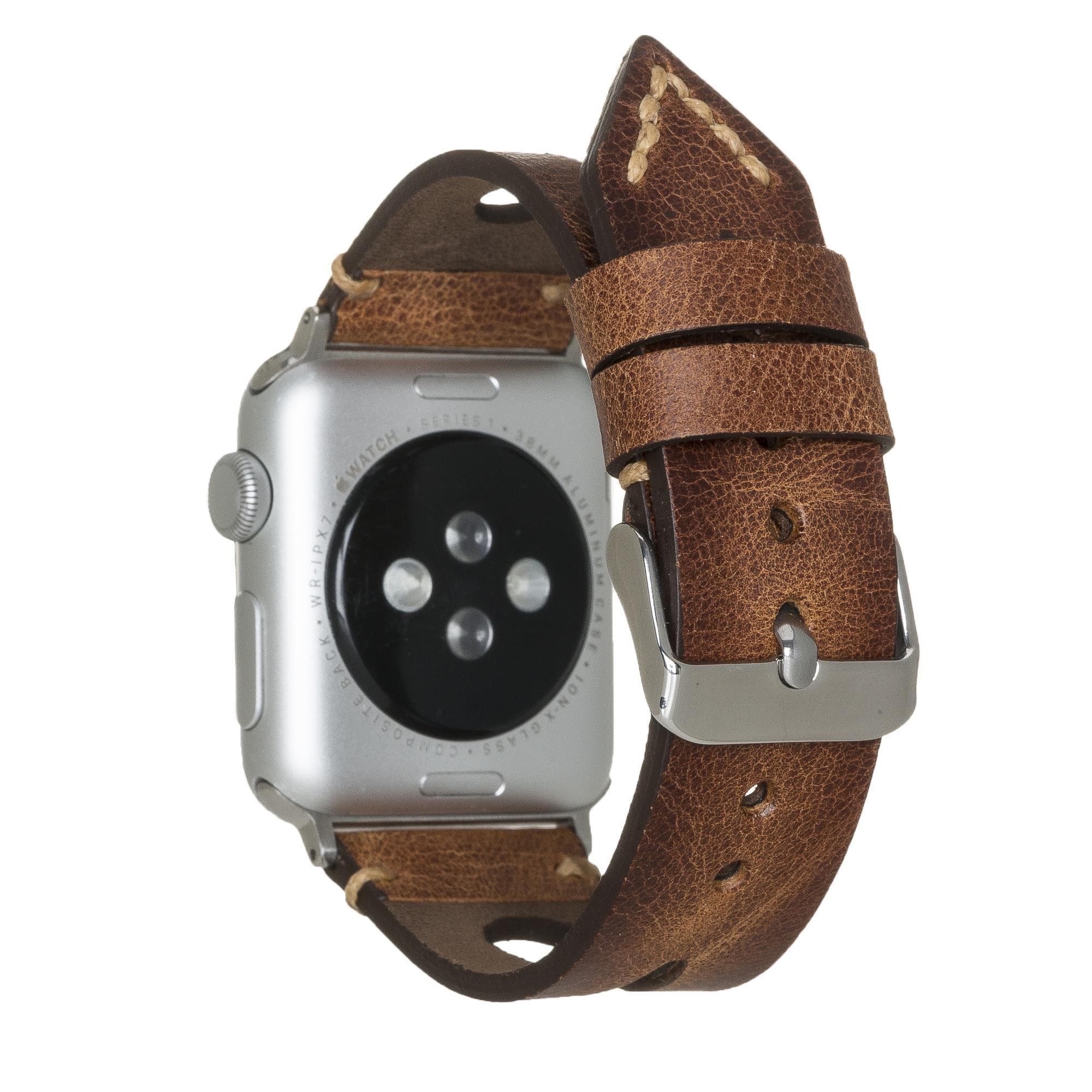 BA2 Style Drop Cut Genuine Leather Apple Watch Band