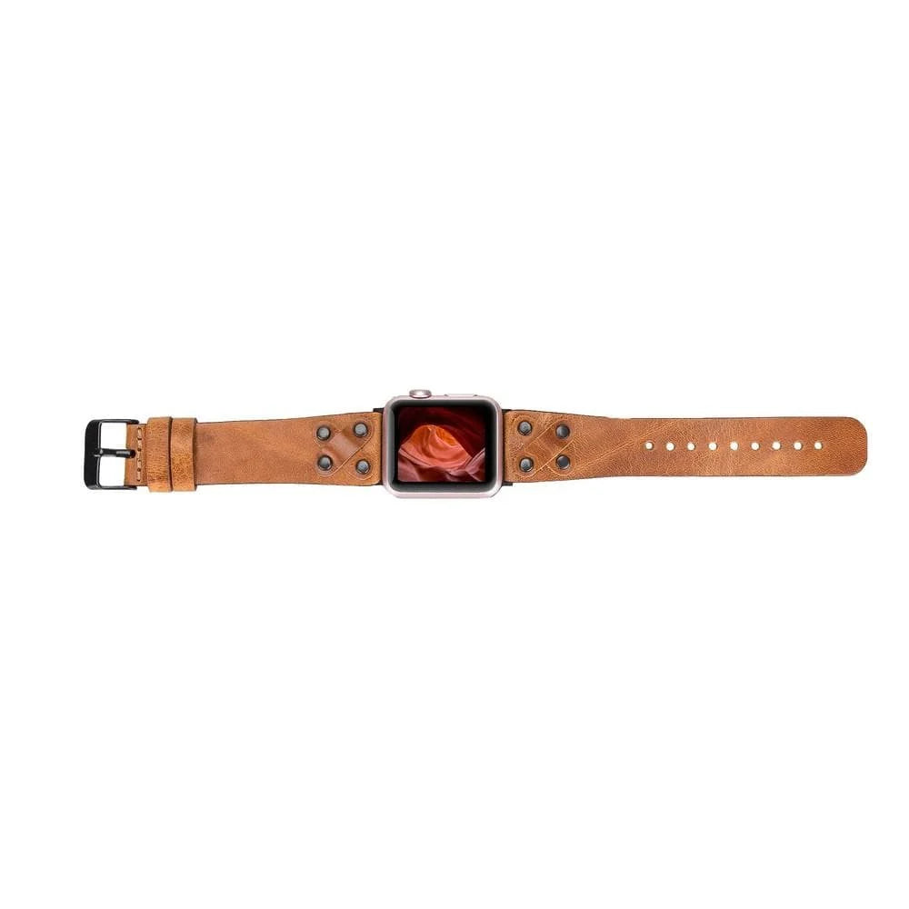 Cross Style Leather Apple Watch Band
