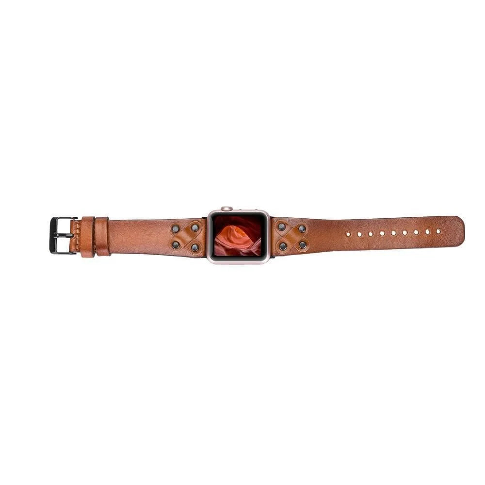 Cross Style Leather Apple Watch Band