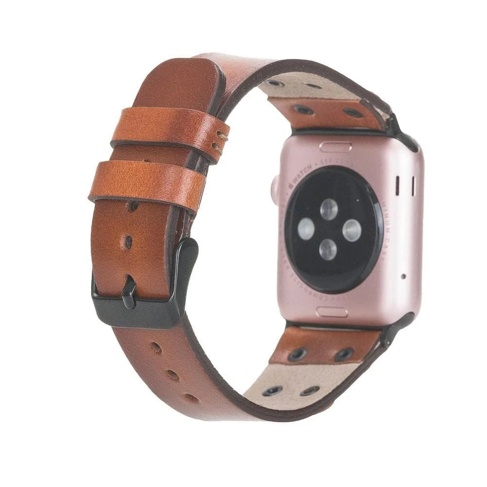 Cross Style Leather Apple Watch Band