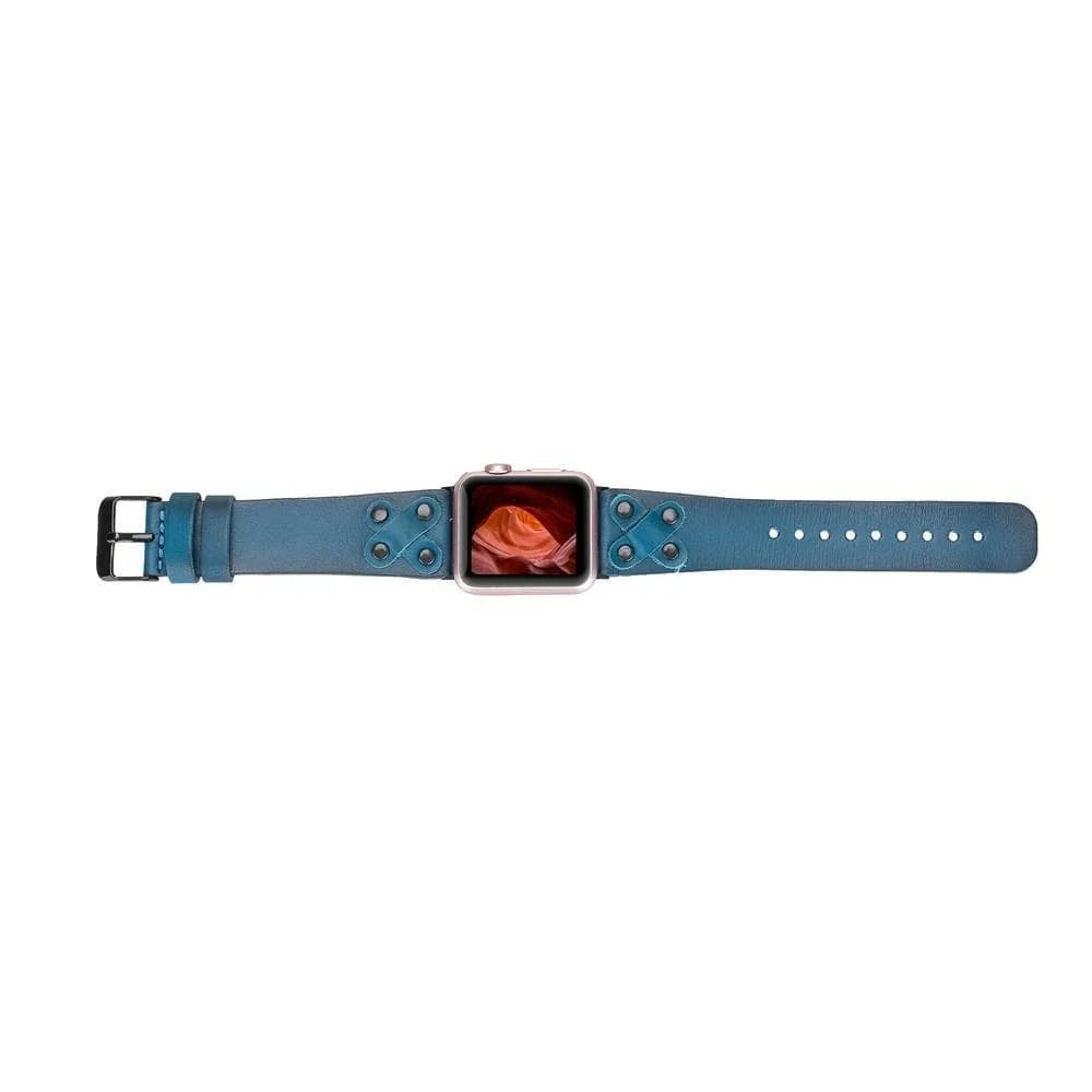 Cross Style Leather Apple Watch Band