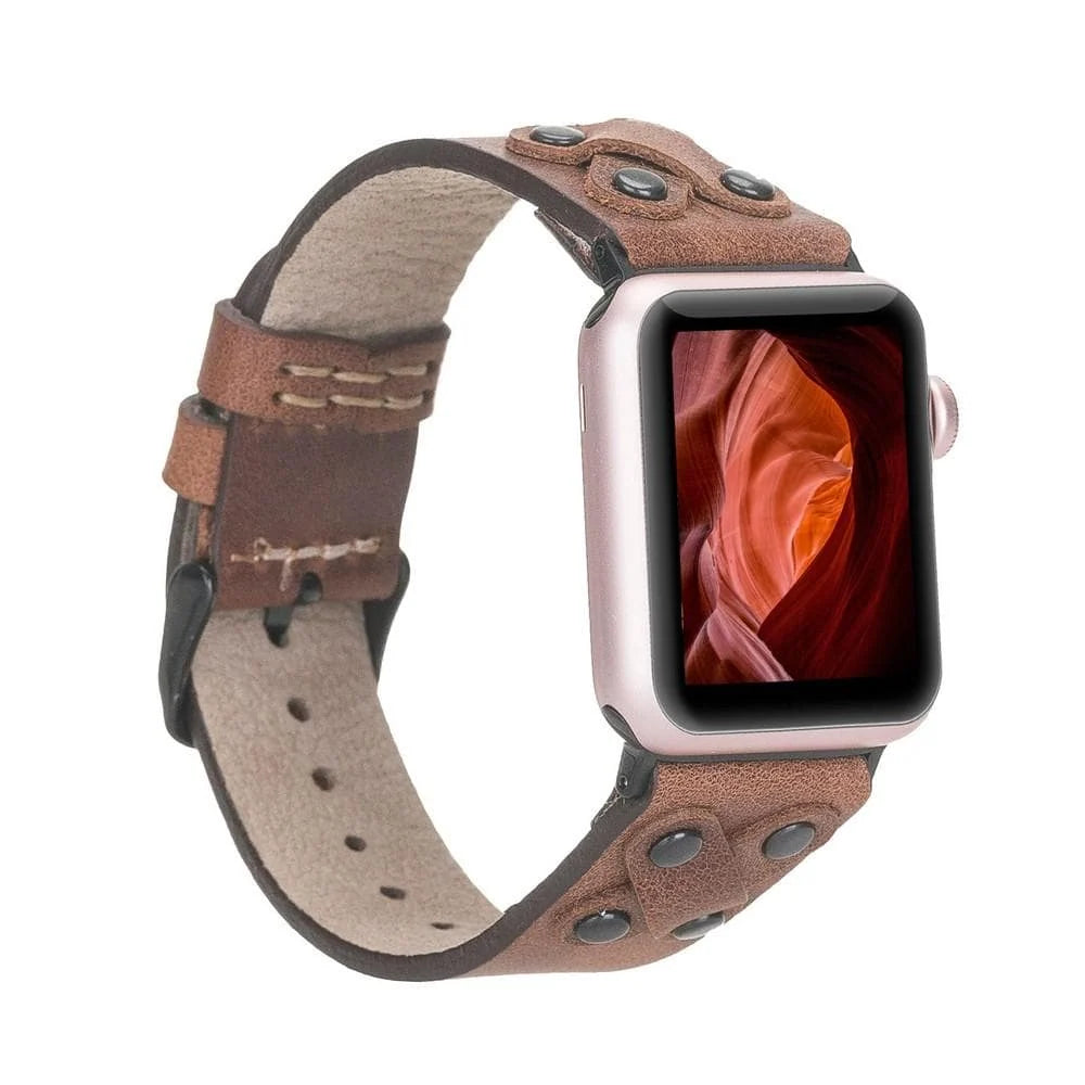 Cross Style Leather Apple Watch Band